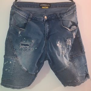 Men’s denim distressed shorts